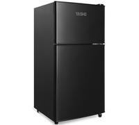 YASHE 86L Mini Fridge with Freezer, Double Door Fridge with Top Freezer, Figo Combined Freezer, Fridge Freezer for Bedroom, Office, Kitchen and Dorm, Black