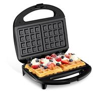 YASHE Belgian Waffle Maker, Dual Non-Stick Waffle Iron with Automatic Temperature Control, LED Indicator & Cool-Touch Handle, 750W, Easy to Clean Compact Waffle Machine for Home Breakfast