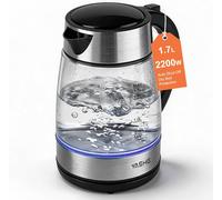 YASHE Electric Glass Kettle 1.7L 2200W Fast Boil With LED Light | Fast Boiling,