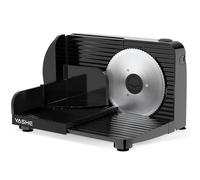 YASHE Foldable Electric Food Slicer, 180W Meat Slicer with Adjustable Thickness 0-15 mm, 17 cm Stainless Steel Blade, Compact & Easy to Store for Meat, Cheese, Bread & Vegetables, Black