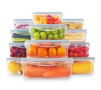 YASHE Food Storage Containers - 24 Pieces (12 Containers & 12 Lids) Plastic Food Containers with Lids, Airtight Pantry & Kitchen Containers, Leak-Proof, Stackable, Reusable