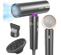 YASHE High-Speed Hair Dryer, 110,000 RPM Brushless Motor, 1800W Ionic Blow Dryer with Diffuser & Concentrator, 3 Speed 4 Heat Settings, Cool Button, 23m/s Fast Drying for Salon Home Travel
