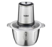 YASHE Mini Food Chopper 500W, Electric Food Processor with 1.8L Stainless Steel Bowl, Meat Grinder with 4 Bi-Level Blades, 2 Speeds