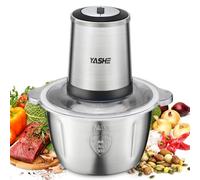 YASHE Mini Food Chopper 500W, Electric Food Processor with 1.8L Stainless Steel Bowl, Meat Grinder with 4 Bi-Level Blades, 2 Speeds