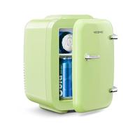 YASHE Mini Fridge, 4 Liter/6 Cans Portable Cooler and Warmer, AC/DC Power Small Fridge, Quiet Desk Skincare Fridge for Beauty Drinks Medicine, Mini Fridge for Bedrooms Office Dorm Car Travel, Green