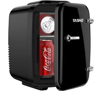 YASHE Mini Fridge, 4 Liter/6 Cans Small Fridgerator for Bedroom, AC/DC Thermo...