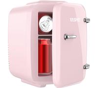 YASHE Mini Fridge, 4 Liter/6 Cans Small Fridgerator for Bedroom, AC/DC Thermoel