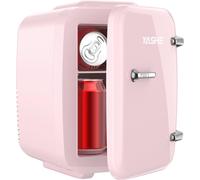 YASHE Mini Fridge, 4 Liter/6 Cans Small Fridgerator for Bedroom, AC/DC Thermoel