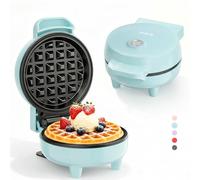 YASHE Mini Waffle Maker, 550W Non-Stick Waffle Iron, Blue