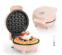 YASHE Mini Waffle Maker, 550W Non-Stick Waffle Iron, Pink