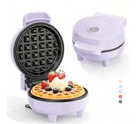 YASHE Mini Waffle Maker, 550W Non-Stick Waffle Iron, Purple
