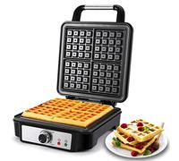 YASHE SW-2130M Waffle Maker, Aluminum Stainless Steel Plastic, Silver/Black