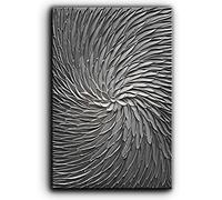 YaSheng Art - 3D Abstract Art Oil Paintings on Canvas Texture Silver Gray Color Abstract Artwork Modern Home Decor Canvas Wall Art Ready to Hang for Living Room Bedroom 24x36inch