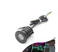 YASHIDA Black Waterproof RGB Recessed LED Deck Step Lights with Protecting Shell, in Ground Outdoor Landscape Lighting IP67,12 24V Low Voltage for Garden,Yard Steps,Stair,Patio,Floor, Decoration