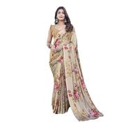 Yashika Elegant chiffon saree blouse piece set - enhance your style with this trendy ensemble!, mustard, One size