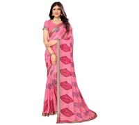 Yashika Georgette Womens Saree, Pink, One Size