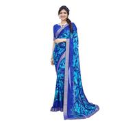 Yashika Women's Saree, Blue 02, One Size