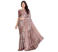 Yashika Women's Tussar Silk Printed Sari with Blouse Material | Saree for Women | Saree Collection 2025 | New Sari | New Sari, peach, One size