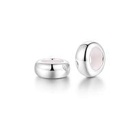 YASHUO Jewellery 2 PCS Solid 925 Sterling Silver Beads Rubber Spacer Focal Round Stopper Beads for Charm Bracelets European Story Charm (Silver stopper beads)