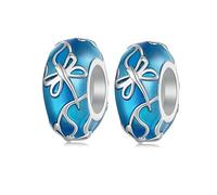 YASHUO Jewellery 2 PCS Solid 925 Sterling Silver Beads Rubber Spacer Focal Round Stopper Beads for Charm Bracelets European Story Charm (2600 Charms)