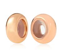 YASHUO Jewellery 2 PCS Solid 925 Sterling Silver Beads Rubber Spacer Focal Round Stopper Beads for Charm Bracelets European Story Charm (rose gold spacer beads)
