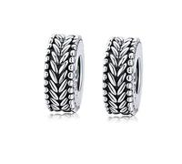 YASHUO Jewellery 2 PCS Solid 925 Sterling Silver Beads Rubber Spacer Focal Round Stopper Beads for Charm Bracelets European Story Charm (1452 Charms)