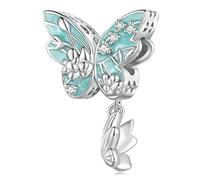 YASHUO Jewellery Moth Ladybug Bee Dogs Charm 925 Sterling Silver Animal Charms For Pandora Bracelets Woman Necklace Pendant Beads (Butterfly Charm)