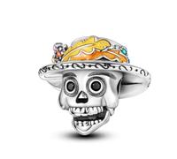 YASHUO Pumpkin Skull Charms Bracelets Puzzle Cross Dreamcatcher Sterling Silver Halloween Charms for Bracelets (Hat Skull)