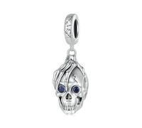 YASHUO Pumpkin Skull Charms Bracelets Puzzle Cross Dreamcatcher Sterling Silver Halloween Charms for Bracelets (Skull Pendant)