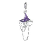 YASHUO Pumpkin Skull Charms Bracelets Puzzle Cross Dreamcatcher Sterling Silver Halloween Charms for Bracelets (Purple Hat)