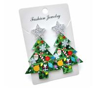 YasiIm Bohemian Sparkly Star Tree Deer Lightweight Dangle Drop Earrings Chic Hollow Teardrop Round Geometric Stud Earrings for Women, L, Acrylic, No Gemstone