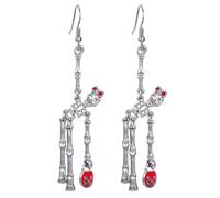 YasiIm Halloween Earrings Handmade Creative Bow Skeleton Dangle Drop Earrings Unique Gothic Punk Pumpkin Hook Earrings For Women, L, Metal, No Gemstone
