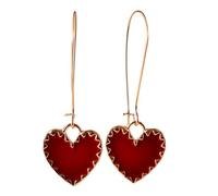 YasiIm Handmade Simplicity Gold Lightweight Love Heart Dangle Drop Earrings Chic Enamel Love Heart Leverback Earrings for Women, S, Metal, No Gemstone