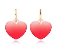 YasiIm Valentine Earrings Unique Minimalist Love Heart Leverback Earrings Chic Peach Heart Gold Acrylic Dangle Drop Earrings For Women, L, Acrylic, No Gemstone