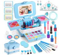 YasinKidz 57 in 1 Kids Makeup Sets for Girls with 3 Colour Led Makeup Mirror Washable Girls Make Up Set, Girls Toys Age 3-12 Perfect Birthday