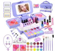 YasinKidz 59 in 1 Kids Makeup Sets for Girls with 3 Colour Led Makeup Mirror Washable Make Up Set, Girls Toys Age 3-12 Perfect Birthday