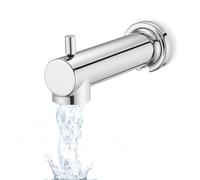 YASINU Slip on Extra Long Tub Spout with Diverter Universal Tub Diverter Spout for 1/2" Copper Water Pipe, Chrome