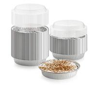 Yasirona QWER -Pack of 9-Inch Round Foil Pans with 40 Dome Lids - Disposable Aluminum Foil Cake Trays - Freezer & Oven Safe - for Baking, Cooking, Storage & Reheating