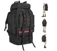 Yaskyly 130L Hiking Camping Backpack Waterproof Internal Frame Camping Rucksack for Men & Women Large Tactical Backpack Adjustable Padded Straps Multi-Pocket Design for Trekking & Outdoor Adventures