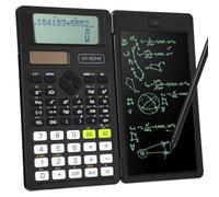 Yaskyly Scientific Calculator, 240 Functions 12-Digit Solar Calculators Desktop with Writing Tablet Foldable Calculators LCD Dual Display Calculator School Scientific for School College Office (Black)
