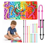 Yaskyly Sensory Activity Board Silicone Fidget Toys for Kids & Adults, Busy Board for Travel, Plane & Car, Calming Sensory Toys for Anxiety, ADHD, Autism, Fine Motor Skills Montessori Toy