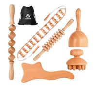 YASMAE 6-in-1 Wood Therapy Massage Tools with a Poly Bag - Lymphatic Drainage Massage Tools for Body Sculpting, Anti-Cellulite & Muscle Relaxation - Wooden Maderoterapia Kit for Face & Body Care