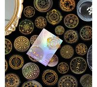 YASMEN Golden Stickers for Bullet Journaling - Vintage Transparent Magic World Theme Stickers, Scrapbook Resin Stickers Craft Kits for Scrapbooking Planner Junk Journals Water Bottles Phone Cases