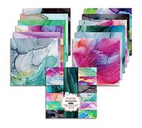 YASMEN Scrapbook Paper Pad 12x12, 24 Sheets, Multicolor, Smooth Cardstock, Ideal for Scrapbooking, Square Shape, Marble Pattern