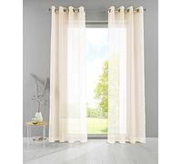 YASMIN Basel 20332TR2 Eyelet Curtains H x W 225 x 140 cm Cream Transparent Set of 2