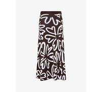 Yasmina Q Womens Yasmina Q Salma Floral-Print Knitted Midi Skirt Floral Chocolate White S
