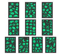Yasmous 10 Sheets Luminous Temporary Tattoos Stickers, Children Fake Tattoos Space Cartoon Tattoos for Kids, Glow in the Dark Tattoo Kids Sticker, Cosmos/Space/Rocket/UFO Party Gift Bag Fillers
