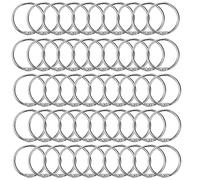 Yasmous Loose Leaf Binder Rings 50 Pcs Metal Book Rings Round Key Rings, for Revision Card Notebook Scrapbook Album Craft DIY, 1.18 Inch/30mm, Silver