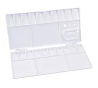 Yasmous Watercolour Paint Palette Portable Folding Wet Palette with Thumb Hole Brush Holder for Students Children Kids Painting Teaching, White, (05714)