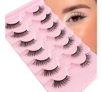YASNAI Half Lashes Volume Lashes Wispy Cat Eye Look Natural Short Fake Eyelashes 7 Pairs Pack